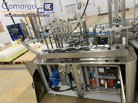Automatic stainless steel filling machine for a�a� jars, Bramak ice cream