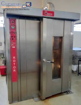 Stainless steel rotary oven with Supremax gas double cart