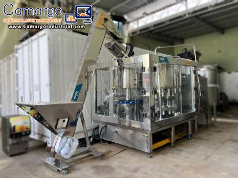 Stainless steel rotary filling machine with 16 IMSB nozzles for bottles and jars