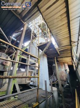 Gas scrubber system, fiberglass tower and chimney