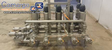 Alfa Laval / Tetra Pak stainless steel sanitary valve cluster for dairy products, milk, and beverages