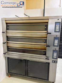 3-chamber deck oven with steam system, 12 baking trays (60 cm x 70 cm) Ramanhos