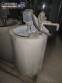Polymer mixing tank with stainless steel shaft and diaphragm pump, 300 liters.