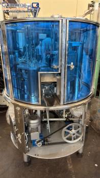 Automatic rotary dosing and sealing filling machine for cups, jars, and bottles, Milainox MB-1