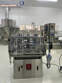 Volumetric dosing filling machine with sealer and capper in stainless steel Delgo 2000 pots per hour