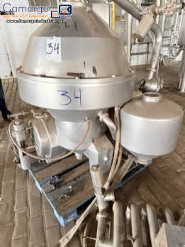 Vertical separating centrifuge in stainless steel