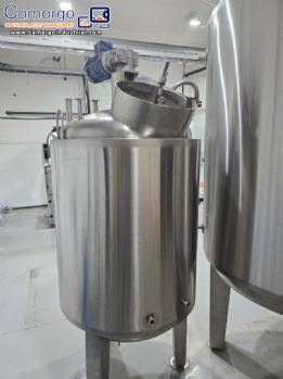 Stainless steel reactor heating agitation tank 500 L