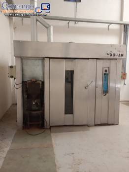 Indupan double trolley rotary oven with pellet heating.