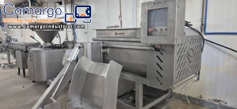 Stainless steel paddle mixer with 2 shafts Montemil MTM 500 for meats, sausages, pet food, and pasta. Stainless steel paddle mixer with 2 shafts Montemil MTM 500 for meats, sausages, pet food, and pasta.